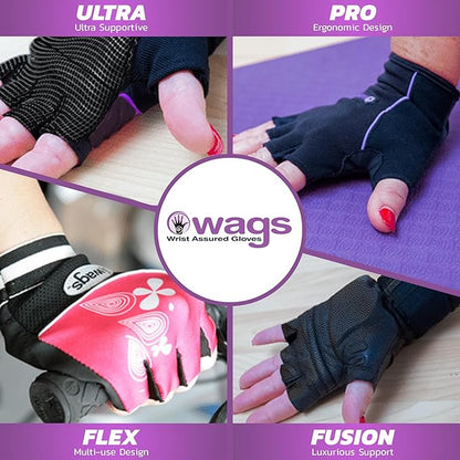 Wrist Assured Gloves - Slim Gel Pad & Absorbent Inner Liner, Workout Gloves for Women & Men, Yoga & Pilates