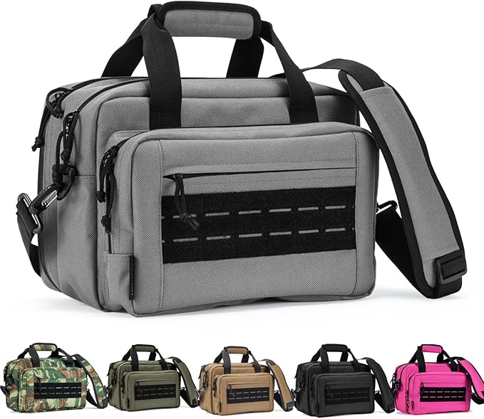 VEAGIA Range Bag,Pistol Case,Gun Range Bags For Handguns And Ammo Pouch 2 Pistols Soft Carrying Shooting Bag