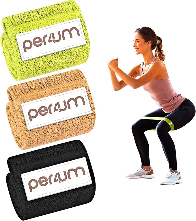 Resistance Bands Set of 3 - Fabric Booty Bands for Women Butt and Legs Workout | Non-Slip Exercise Bands with Travel Bag