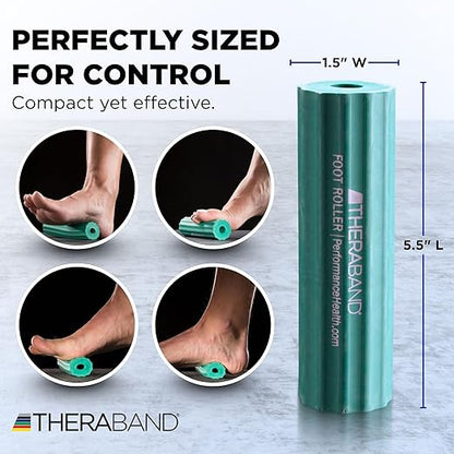 THERABAND Foot Roller for Foot Relief, Massage Ball Roller for Arch Discomfort, Plantar Fasciitis Treatment, Heel Spurs Reliever, Tired Feet, Best Foot Massager with Ridges for Self Myofascial Release