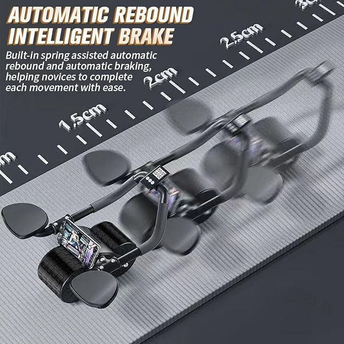 2026 New Ab Roller Wheel with Timer & Knee Mat,Automatic Rebound Abdominal Wheel with Elbow Support Ab Workout Equipment for Strengthening Core Muscles Abs Exercise Roller for Women Men