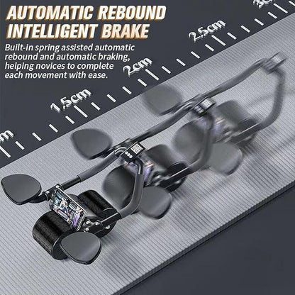 2026 Upgraded Automatic Rebound Ab Roller with Elbow Support, Dual Wide Wheel Ab Workout Equipment for Core Strength Training, Silent Ab Wheel for Beginners Men Women Home Gym Fitness