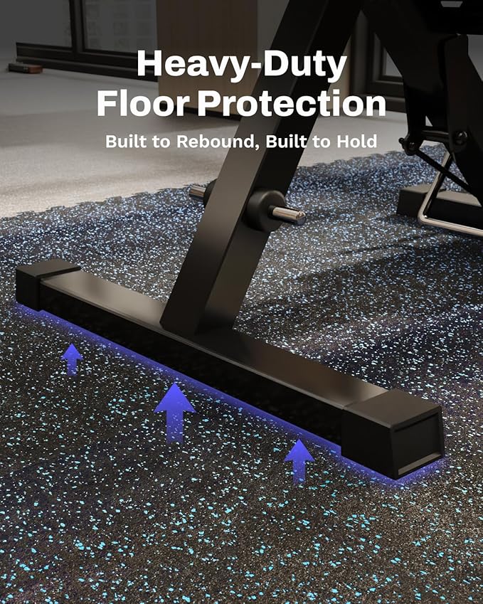 AIRHOP 0.56in Thick 144 Sq Ft Exercise Equipment Mats, 36 Tiles Upgraded Rubber Top with High Density EVA Foam, Large Interlocking Puzzle Gym Flooring for Home Gym, Heavy Weight Workout, 24 x 24in