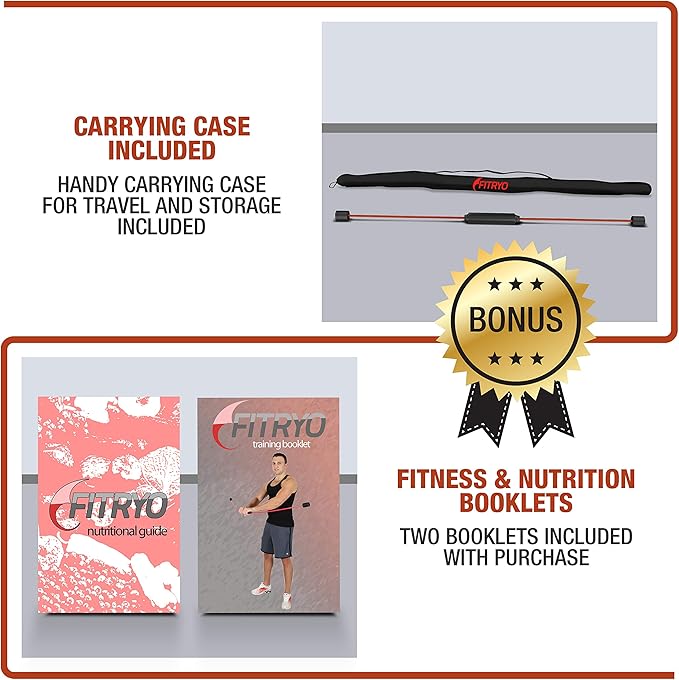 Flex Fitness Body Bar for Physical Therapy & Rotator Cuff Relief - Shoulder Rehabilitation Tube for Baseball & Exercise Stick - Mobility Training Stick for Home Workout