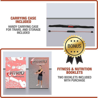 Flex Fitness Body Bar for Physical Therapy & Rotator Cuff Relief - Shoulder Rehabilitation Tube for Baseball & Exercise Stick - Mobility Training Stick for Home Workout