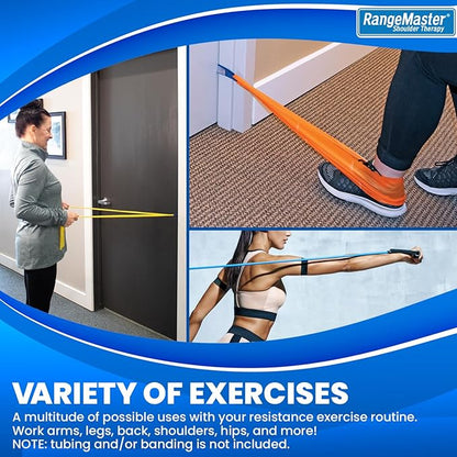 RangeMaster TheraLoop Door Anchors │ Non-Slip │ Complements Exercise Bands or Tubes │ Great for Exercising or Strengthening Activities│10 Pack, Blue