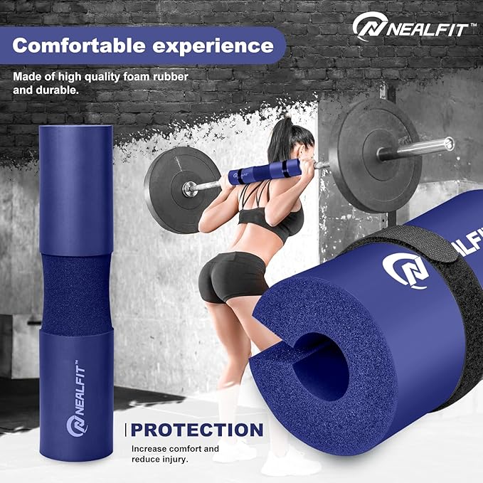 Barbell Pad Squat Pad for Squats—Squat Bar Pad—Great for Weightlifting,Lunges and Hip Thrusts—Foam Sponge Pad—Fit Standard and Olympic Bars Perfectly