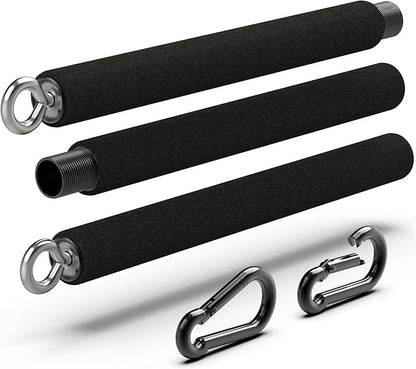 Tribe Lifting Resistance Band Bar - Portable Steel Workout Bar for Resistance Bands - Adjustable 38 to 26 Inch - Straight Bar Attachment for Cable Machine and Home Gym Exercises