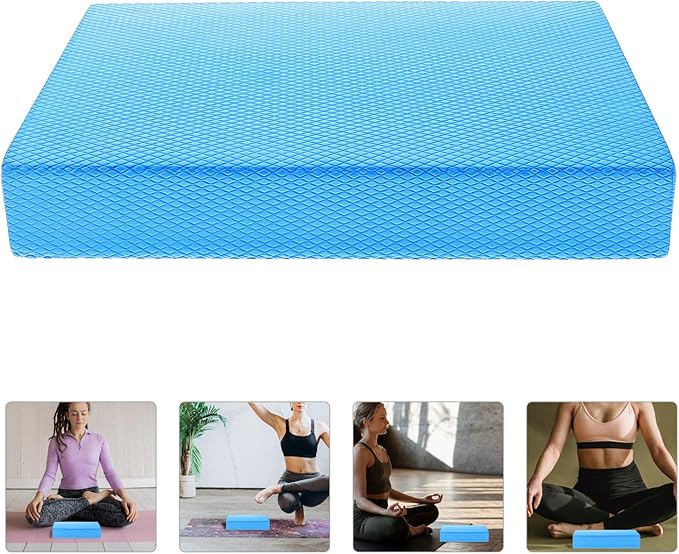 VICASKY Balance Cushion Thickened Yoga Knee Pad Soft Foam Exercise Mat Non-slip Balance Trainer Pad for Home Workout and Physical Therapy in Light Blue