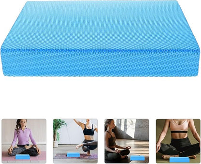 VICASKY Balance Cushion Thickened Yoga Knee Pad Soft Foam Exercise Mat Non-slip Balance Trainer Pad for Home Workout and Physical Therapy in Light Blue