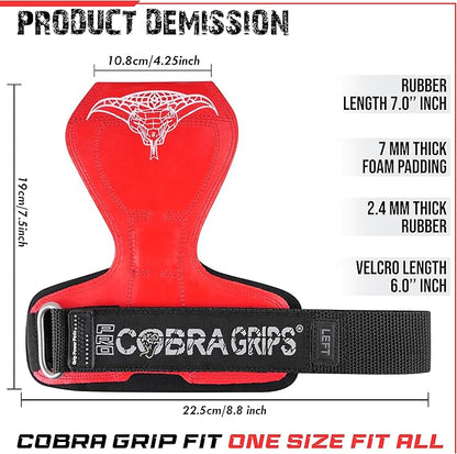 Cobra Grips PRO Weight Lifting Gloves Heavy Duty Straps Alternative with Power Lifting Hooks Padded Wrist Support for Deadlifts & Bodybuilding