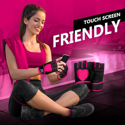 DXM SPORTS Workout Gloves for Women with Wrist Support - Weight Lifting Gloves for Gym, Cycling, Training - Exercise Gloves for Women