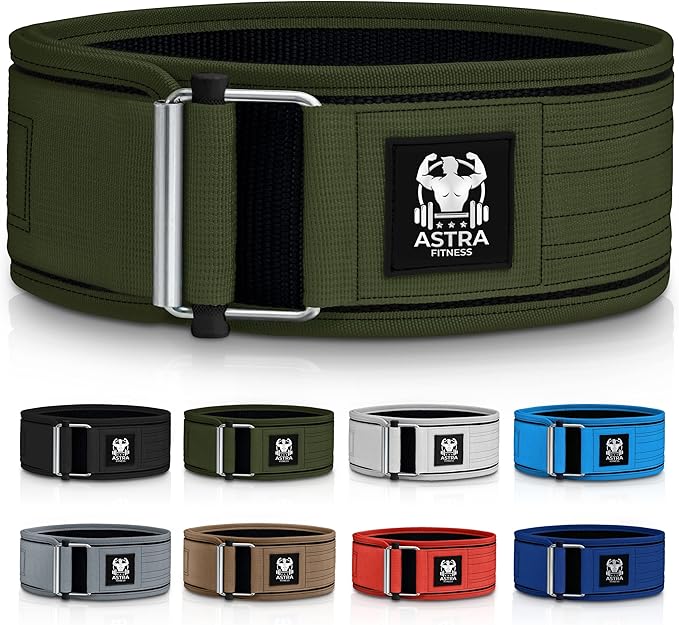 Quick Locking Premium Weight Lifting Belt - Powerlifting, Cross Training for Men and Women - 4 Inch Wider Back Support, 100% Metal Buckle - Professional Fitness, Olympic Lifting, Deadlift