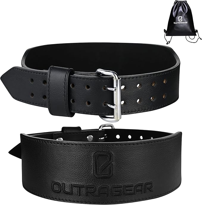 Real Leather Weight Lifting Belt - 7mm Gym Belt for Strength Training - Adjustable Buckle Weight Lifting Belts for Men & Women with Core Back Support