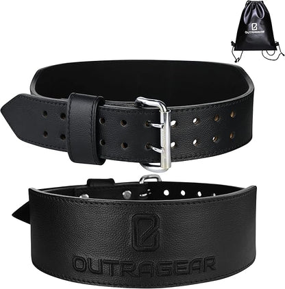 Real Leather Weight Lifting Belt - 7mm Gym Belt for Strength Training - Adjustable Buckle Weight Lifting Belts for Men & Women with Core Back Support