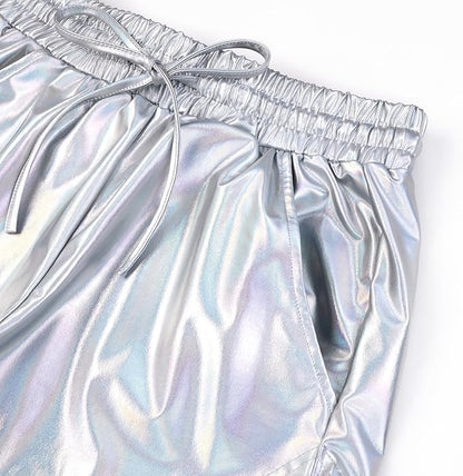 Perfashion Women's Metallic Shorts Summer Sparkly Hot Outfit Shiny Short Pants