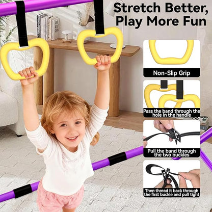 Kids Gymnastics Bar Gymnastic Equipment for Home Adjustable Height Gymnastic Training Bar Gymnastic Stuff for 3-7 Years Old Girls