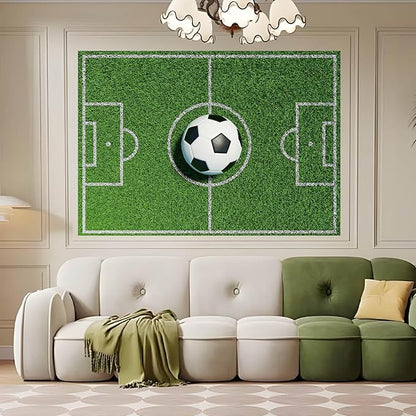 Football Background Green Grass Field Photography Backdrop Sports Game Party Birthday Party Backgrounds Football Court Sports Stadium Boys Children Adult Portraits Studio Props 20x10ft