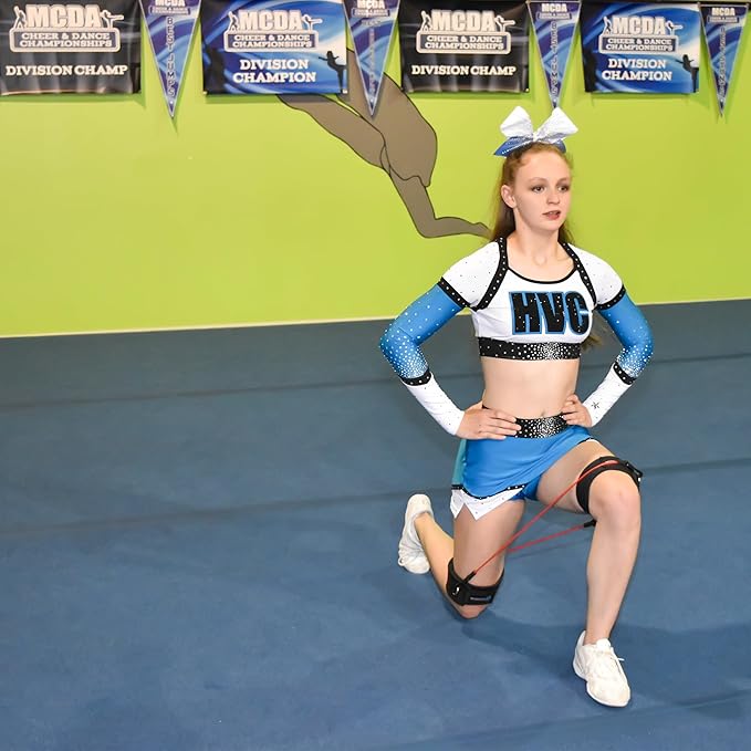 Cheer Kinetic Bands – Leg Resistance Bands for Cheerleaders | Improve Flexibility, Jumps, Stunts & Tumbling | 4-Level Resistance System with 12 Stunt Strap Colors + Digital Training Downloads