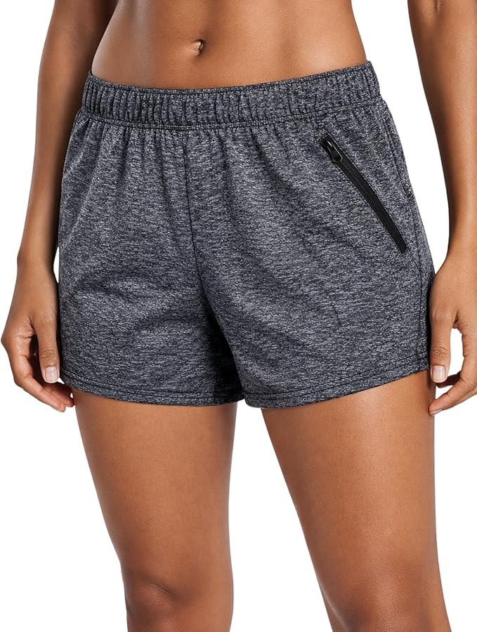 Liberty Imports 1 or 5 Pack Womens Lounge Workout Shorts with Zipper Pockets 5" Inseam Lightweight Athletic Casual Shorts