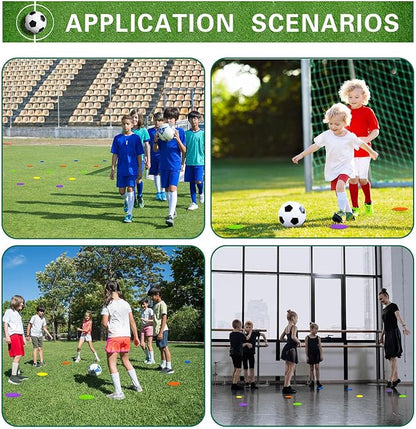 Spot Markers 9 Inch 10 Inch Non Slip Rubber Floor Markers Flat Field Cones Poly Dots for Soccer Basketball Sports Speed Agility Training and Drills