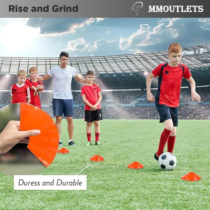 75/50/25 Pack, Pro-Grade Soccer Training Cones Set, Durable Agility Soccer Cones with Carry Bag & Strap Holder Ideal for Sports Training, Football, Soccer, Basketball- Trusted by Coaches & Athletes