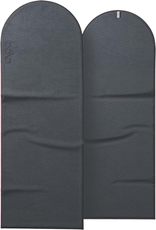 Bala Play Mat Towel, Charcoal - Non-Slip Absorbent Gym Towels Designed for Sweat, Hot Yoga, Pilates & Core Training Workouts - Fitness & Exercise Gear Essentials for Working Out - Men & Women
