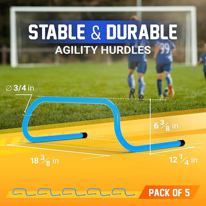 Yes4All Agility Speed Training Agility Hurdles for Athletes - 5 Pack - Speed and Agility Training Equipment for Soccer Basketball Football Hurdle Training