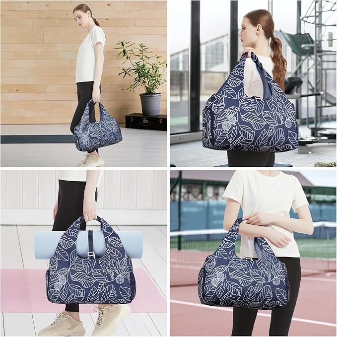 sportsnew Yoga Gym Bags for Women with Shoes Compartment & Wet Dry Storage Pockets & Adjustable Yoga Mat Holder, Patent Pending