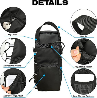Magnetic Gym Bag for Men and Women, Magnetic Water Bottle Holder for Gym, Small Gym Bag, Gym Gifts for Women and Men (Black, <40 OZ)