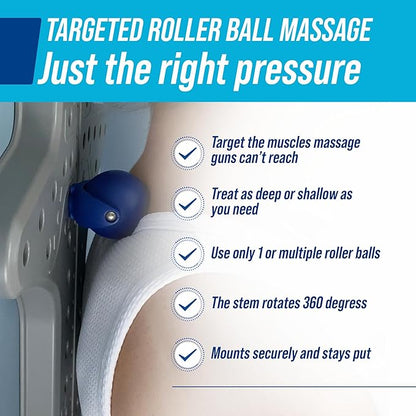 EZ-Bak Wall Mounted Roller Ball Neck and Back Massager - Deep Tissue Myofascial Release Tool, Adjustable Roller Balls for Trigger Point Therapy, Pain Relief, Flexibility, and Full Body Muscle Recovery