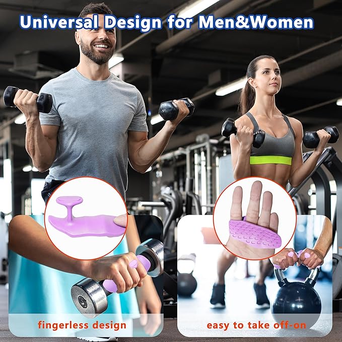 Silicone Gym Grips for Weight Lifting,Workout Gloves for Women Men Alternative,Anti Slip Gym Workout Grip,Rubber Gym Hand Grips-Weightlifting Grips Pad for Barbell,Pull Up,Ryptfit,Training