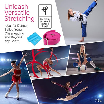 Stretching Strap with Door Anchor & Resistance Band – Leg Stretcher for Improving Flexibility & Splits – Ideal for Ballet, Dance, Cheer, Yoga & Gymnastics – Home Training Equipment for All Levels