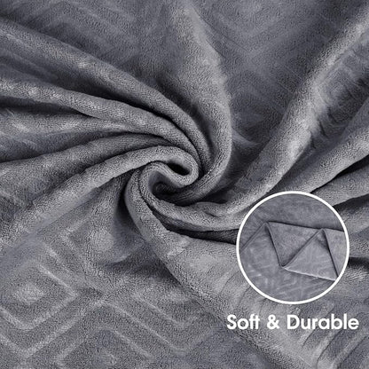 JML Towels, Pack of 4 Extra Large Bath Towel (30" x 60") - Absorbent Microfiber Bathroom Towels for Body, Adult, Hair, Yoga, Swimming, Grey Diamond Embossed