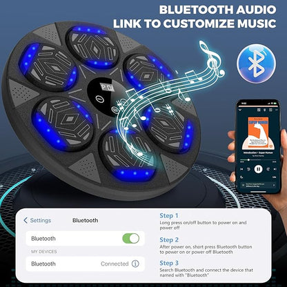 2026 Music Boxing Machine for Adults and Kids, Smart Bluetooth Boxing Training Equipment with Gloves Wall Mounted, Workout Punching Machine for Home,Office and Gym