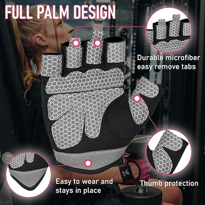 WESTWOOD FOX Weight Lifting Gloves for Men Women Gym Gloves with Wrist Wrap Support for Workout Training Exercise Fitness Hanging, Pull ups for Dumbbell, Cycling