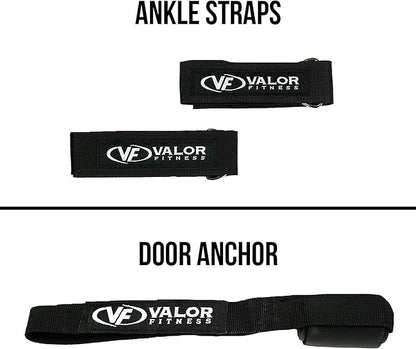 Valor Fitness Resistance Band Set - Stackable Workout System - 5 Heavy Duty Stretch Tube Bands with Handles, Ankle Straps, Door Anchor & Storage Bag