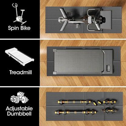Non-Slip Walking Pad Treadmill Mat for Carpet Floors,55x24 Hardwood Floor Protection, Mats for Under Walking pad/Treadmill/Bike/Exercise Equipment on Carpets, Noise Shock Absorption, Stationary