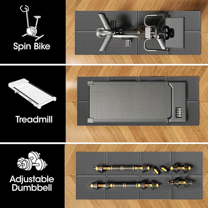 Non-Slip Walking Pad Treadmill Mat for Carpet Floors,55x24 Hardwood Floor Protection, Mats for Under Walking pad/Treadmill/Bike/Exercise Equipment on Carpets, Noise Shock Absorption, Stationary