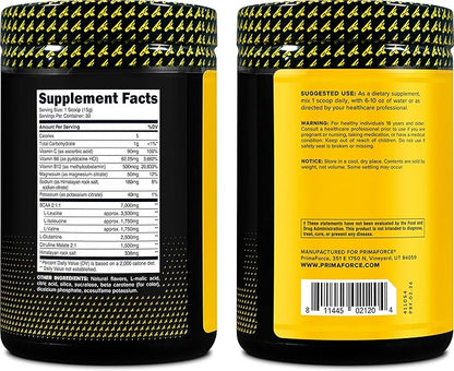 Primaforce BCAA Powder (Pineapple Mango) 30 Servings Per Container - 2:1:1 BCAAs, Post-Workout Recovery Drink with Amino Acids and Real Salt for Men & Women