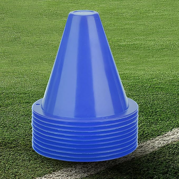 10-Pack Football Training Cones, Bracket Accessories, Obstacle Marking Set