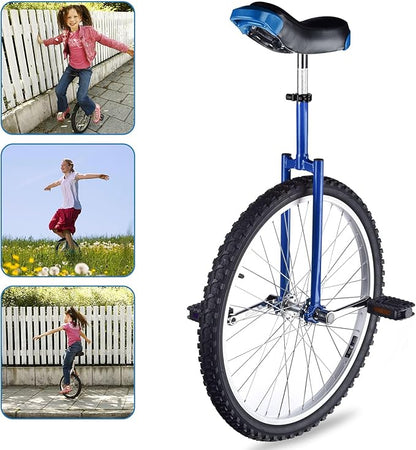 AW 16/18/20/24 Inch Wheel Outdoor Unicycle Adjustable Seat Exercise Bicycle Fit Adults Kids Outdoor Sports Fitness Exercise, for Choice