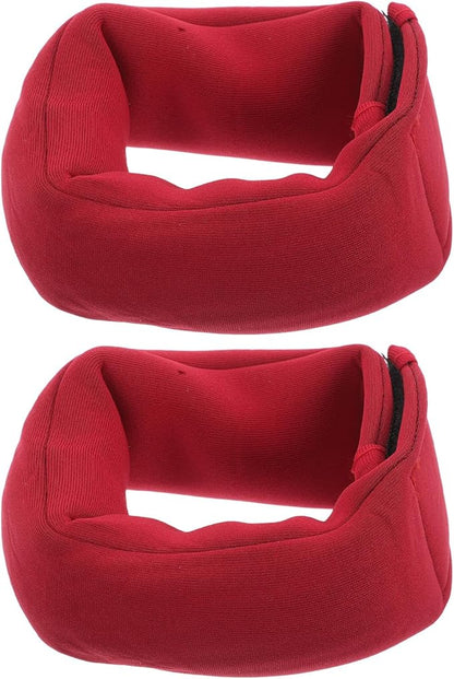 Cabilock 2pcs Wearable Wrist Ankle Weights Red Sandbag for Running and Fitness Training, Adjustable Leg and Wrist Weights for Men Women Pilates Yoga Exercise