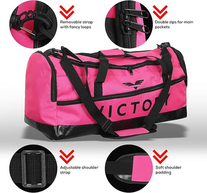 Large Breathable Duffle Bag for MMA Gear, Boxing Gear, Gym or other Sports (Pink)