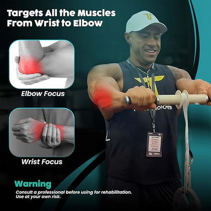 ArmLabz Forearm Roller 2.0 Wrist Roller and Forearm Strengthener, Grip Strength Trainer and Hand Exerciser, Quick Reset, One Arm Use, Wrist and Elbow Health, Forearm Workout Equipment