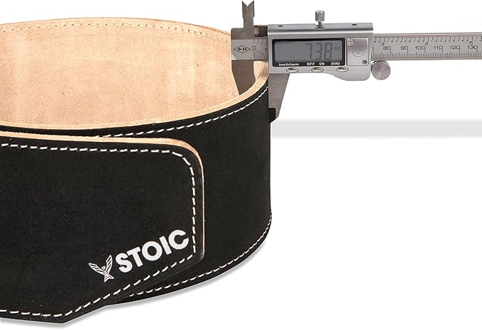 Stoic Powerlifting Belt/Weight Lifting Belt - 4 Inches Wide - No Taper for Maximum Support & Protection