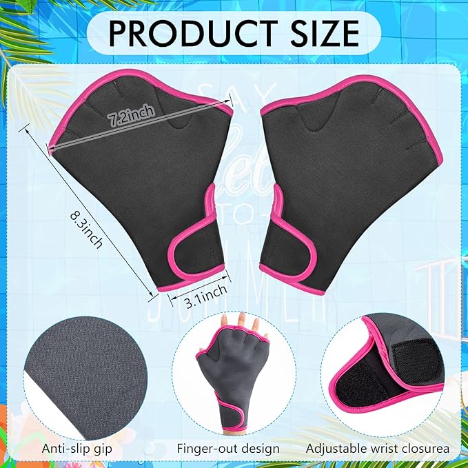 Water Aerobics Set for Aquatic Exercise 1 Pair Swimming Glove 2 Pcs Foam Swim Aquatic Cuffs Water Weights Pool Resistance Fitness Equipment for Swimming Training Workouts