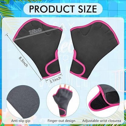 Water Aerobics Set for Aquatic Exercise 1 Pair Swimming Glove 2 Pcs Foam Swim Aquatic Cuffs Water Weights Pool Resistance Fitness Equipment for Swimming Training Workouts