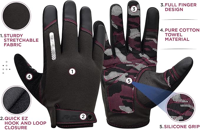 RDX Weight Lifting Gloves with Wrist Support -Touch Screen Full Finger Gym Workout, Breathable Anti Slip Padded Grip, Men Women Fitness Training, Powerlifting Bodybuilding HIIT Exercise Weightlifting