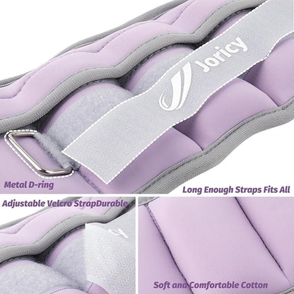 Adjustable Ankle Weights for Women Men 1/2/3/4/5/6/8/10/12/20 LBS 1 Pair Wrist Leg Arm Weights with Removable Weight Strength Training Weight for Walking Running Fitness Physical Therapy
